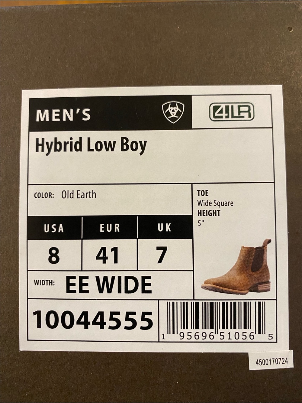Ariat Hybrid Low Boy Chelsea Boot - Old Earth Brown